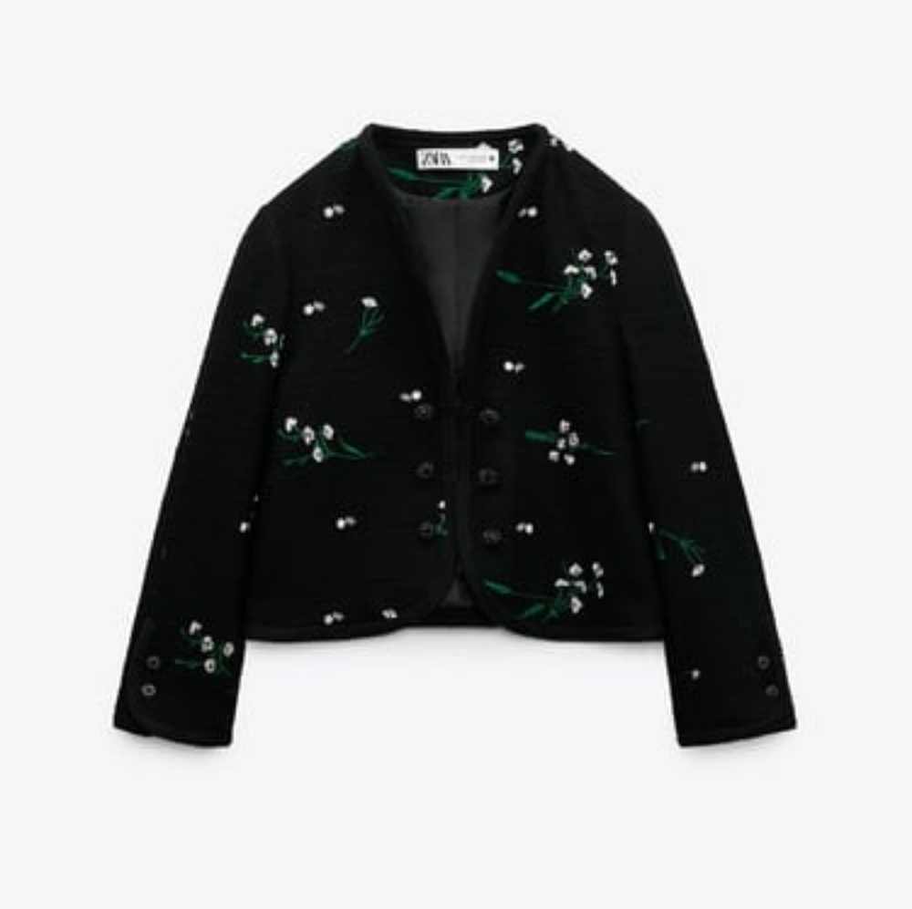 Zara Embroidered Textured jacket - Picture 6 of 9